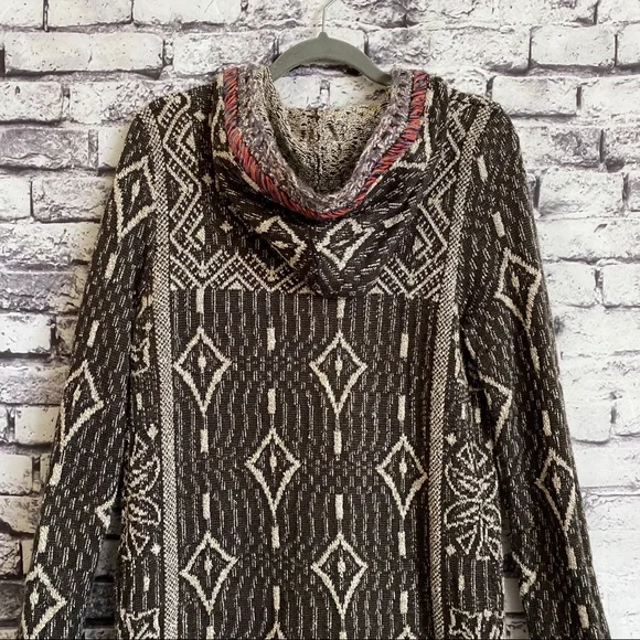 Free People Kai Pom Pom Hooded Cardigan in Brown - Picture 6 of 8